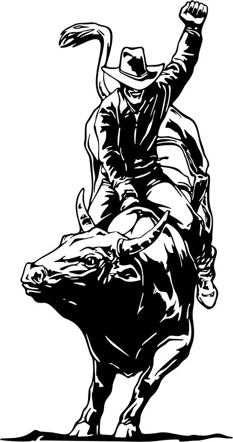 Bull Riding Drawing at PaintingValley.com | Explore collection of Bull ...