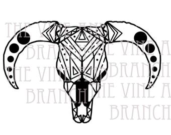 340x270 Bull Skull Drawing Etsy - Bull Skull Drawing