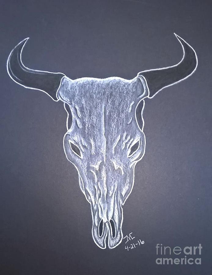 694x900 Charcoal Bull Skull Drawing - Bull Skull Drawing