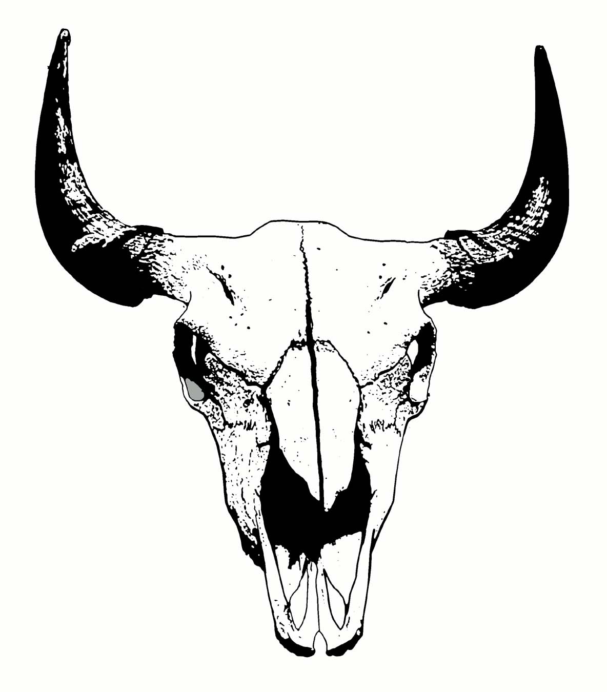 1184x1350 Clipart Buffalo Skull - Bull Skull Drawing