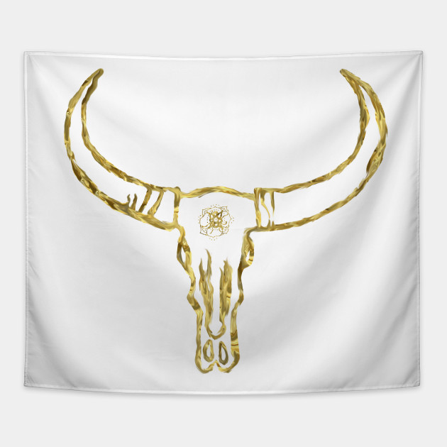 630x630 Golden Bull Skull - Bull Skull Drawing