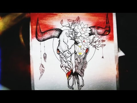480x360 Timelapsed Bull Skull Drawing - Bull Skull Drawing