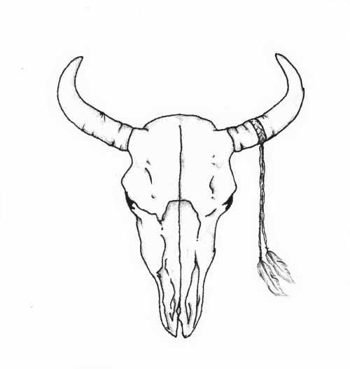 500x526 Tumblr Drawings Cow Skull - Bull Skull Drawing