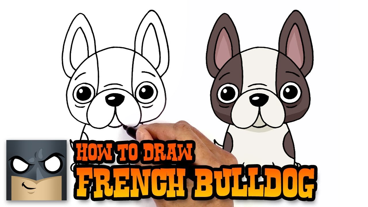 1280x720 How To Draw French Bulldog Art Tutorial - Bulldog Cartoon Drawing