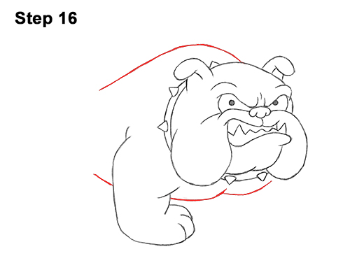 500x386 How To Draw A Bulldog - Bulldog Cartoon Drawing