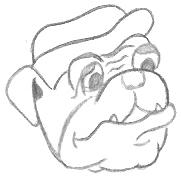 181x178 playful cartoon drawings of bulldogs - Bulldog Cartoon Drawing