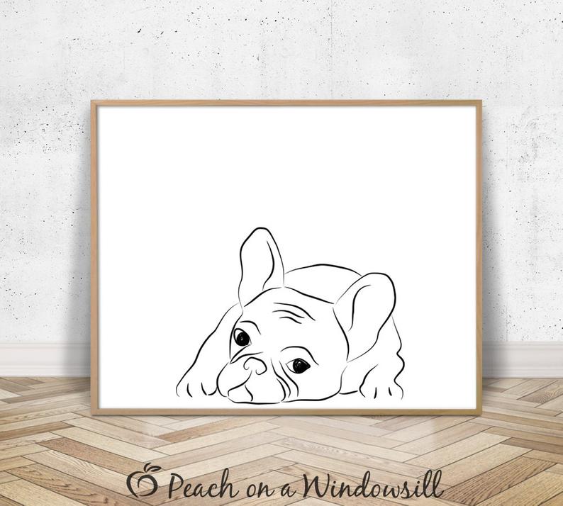 794x714 french bulldog drawing printable black and white bulldog etsy - Bulldog Drawing