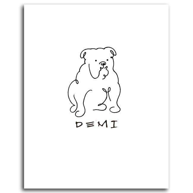 650x650 Line Drawing Art Dog Line Drawing Personalized Art - Bulldog Drawing