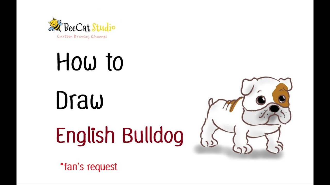 1280x720 How To Draw Cute English Bulldog - Bulldog Drawing Cute