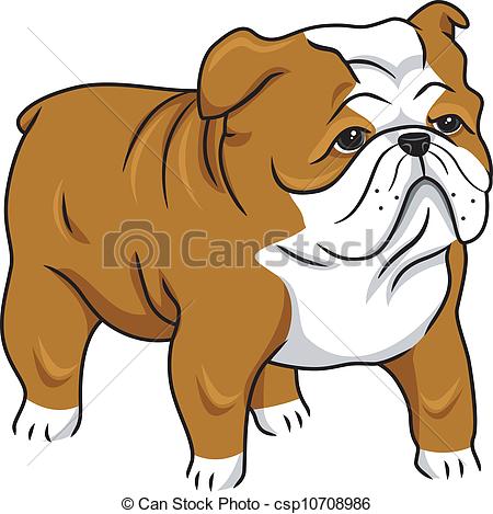 450x469 Illustration Featuring A Cute English Bulldog - Bulldog Drawing Cute