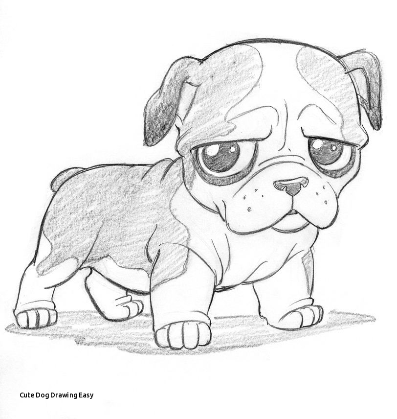 812x856 Cute Dog Drawing Easy Cutsey Bulldog - Bulldog Drawing Easy