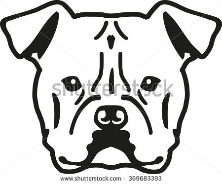 450x373 Bulldog Clipart Black And White - Bulldog Drawing Easy