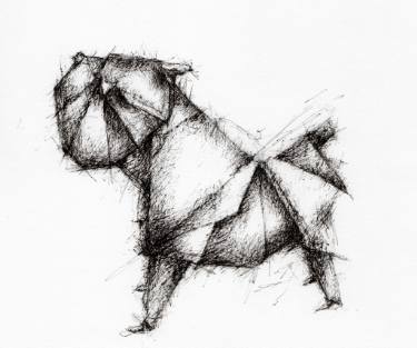 375x313 Origami Bulldog Drawing - Bulldog Drawing Pictures