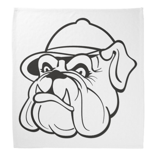 540x540 Bulldog Drawing Bandana - Bulldog Drawing Pictures