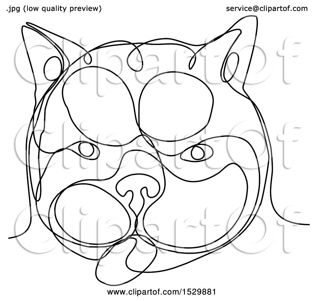 1080x1024 Clipart Of A French Bulldog Face, Black And White Continuous Line - Bulldog Face Drawing