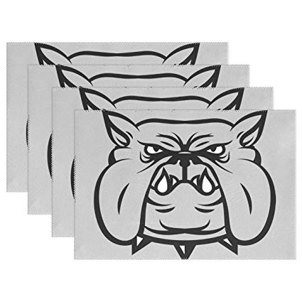 425x425 Blue Viper Bulldog Face Drawing Placemat Heat - Bulldog Face Drawing