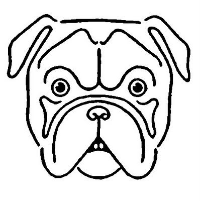 398x400 Vintage Kids Printable - Bulldog Face Drawing