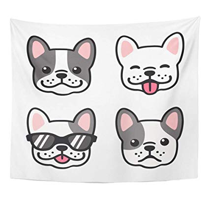 425x425 emvency tapestry mandala inches dog french - Bulldog Face Drawing