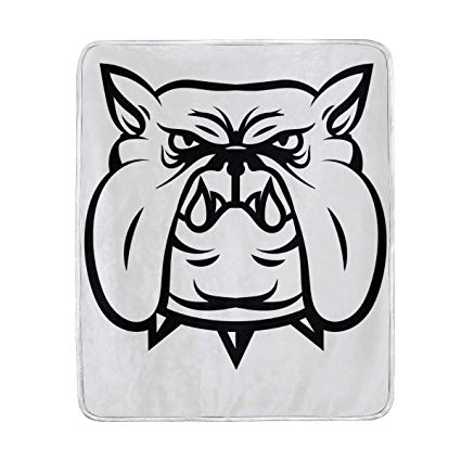425x425 Goepuly Bulldog Face Drawing Throw Blanket Ultra Soft - Bulldog Face Drawing