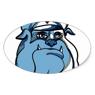 307x307 Drawings Of Bulldogs Stickers Zazzle Ca - Bulldog Head Drawing