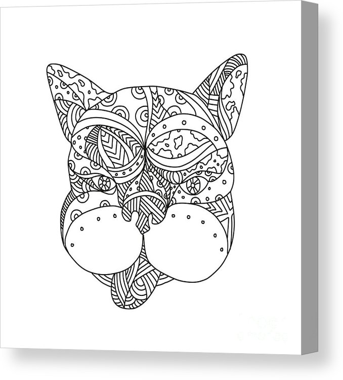 678x750 french bulldog doodle art canvas print canvas art - Bulldog Line Drawing