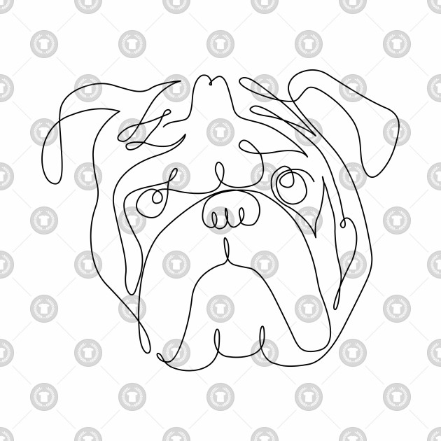 630x630 One Line English Bulldog - Bulldog Line Drawing