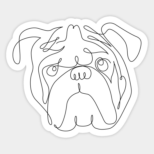 630x630 One Line English Bulldog - Bulldog Line Drawing