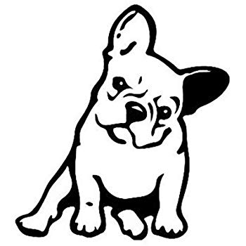350x350 Okdeals White Black French Bulldog Dogpet Vinyl Decal - Bulldog Line Drawing
