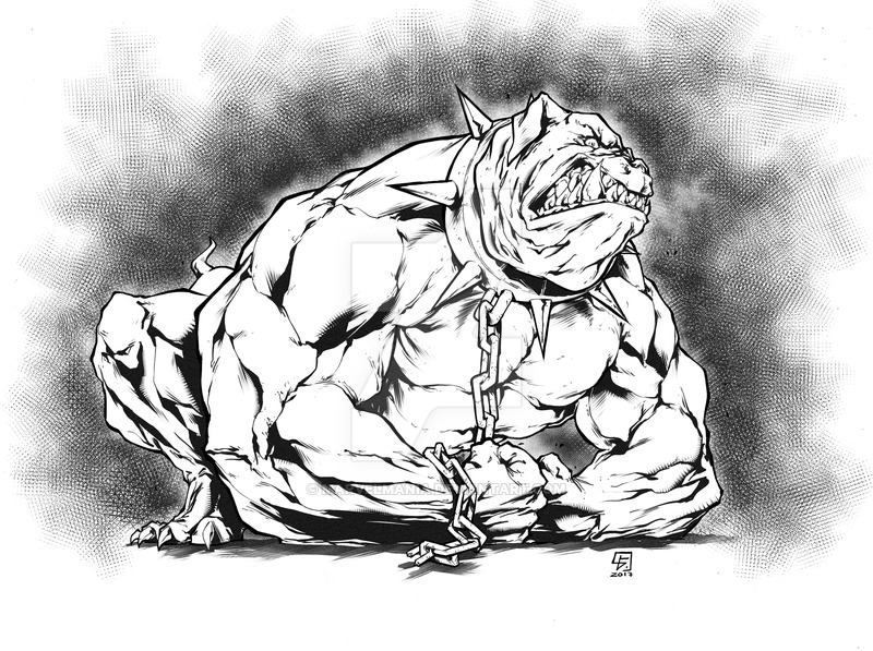 800x597 commission bulldog mascot - Bulldog Mascot Drawing