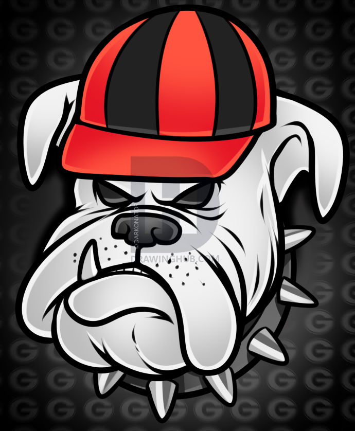 690x838 how to draw the georgia bulldogs, step - Bulldog Mascot Drawing