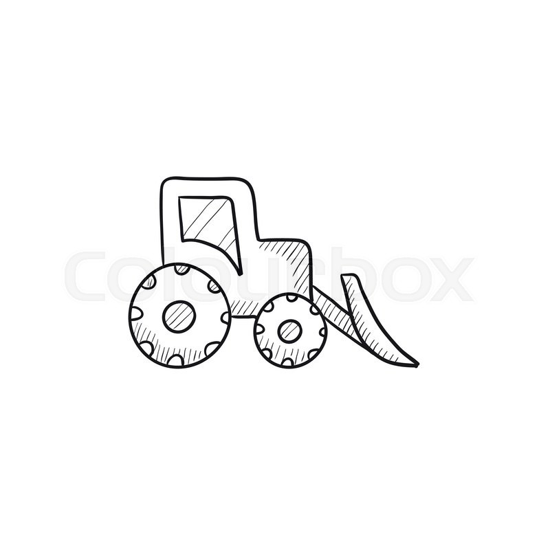 800x800 bulldozer vector sketch icon isolated stock vector colourbox - Bulldozer Drawing