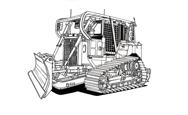 600x368 dozer on behance - Bulldozer Drawing
