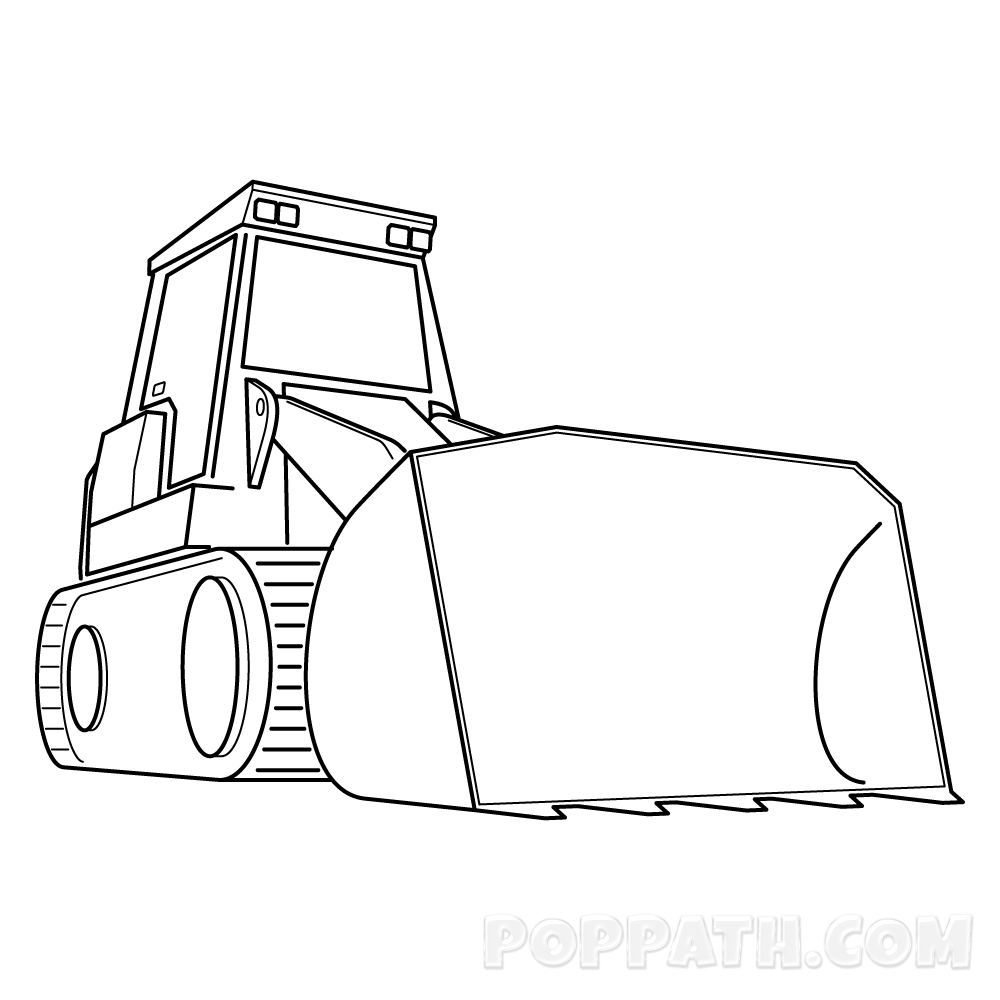 1000x1000 how to draw a bulldozer pop path - Bulldozer Drawing
