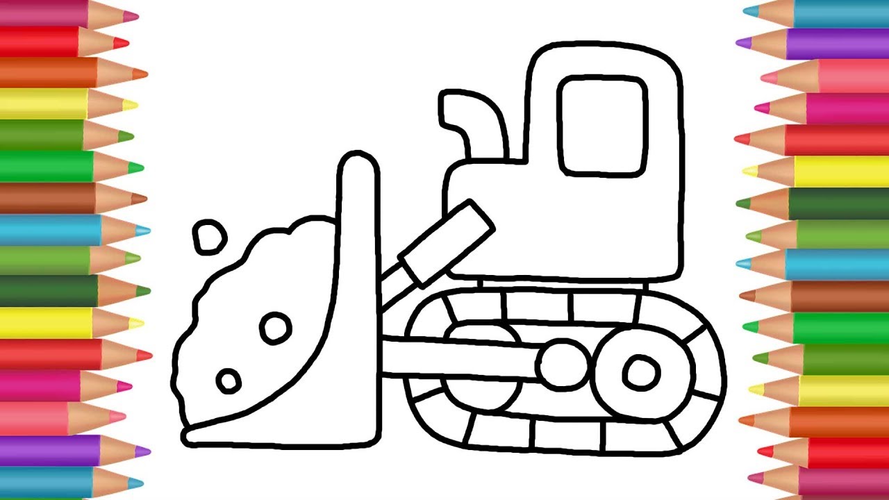 1280x720 how to draw a bulldozer drawing and coloring book for kids - Bulldozer Drawing