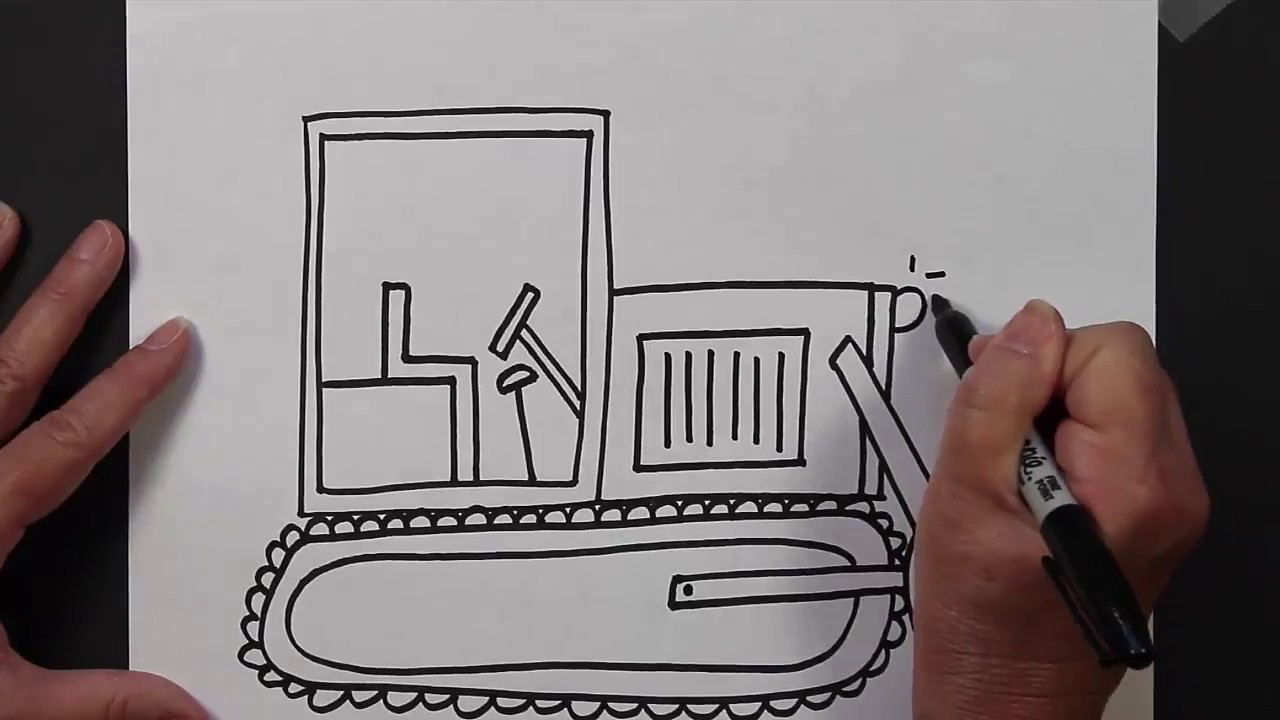 1280x720 how to draw a bulldozer construction truck for kids - Bulldozer Drawing