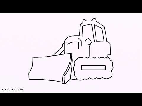 480x360 e how to draw bulldozer easy for beginners step - Bulldozer Drawing