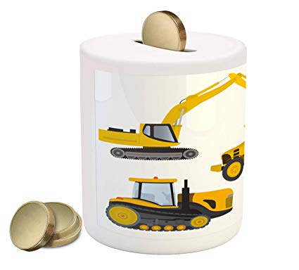 425x384 lunarable nursery piggy bank, animation inspired heavy - Bulldozer Drawing