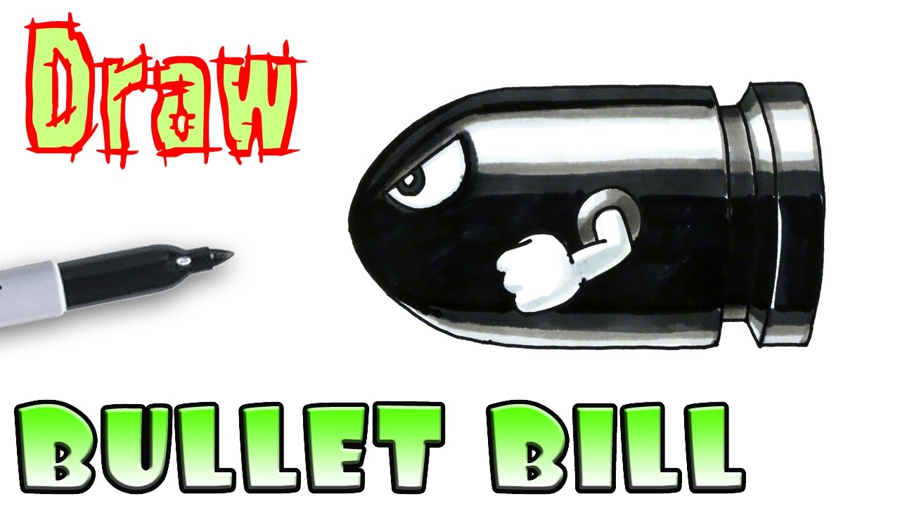 1280x720 how to draw bullet bill - Bullet Bill Drawing