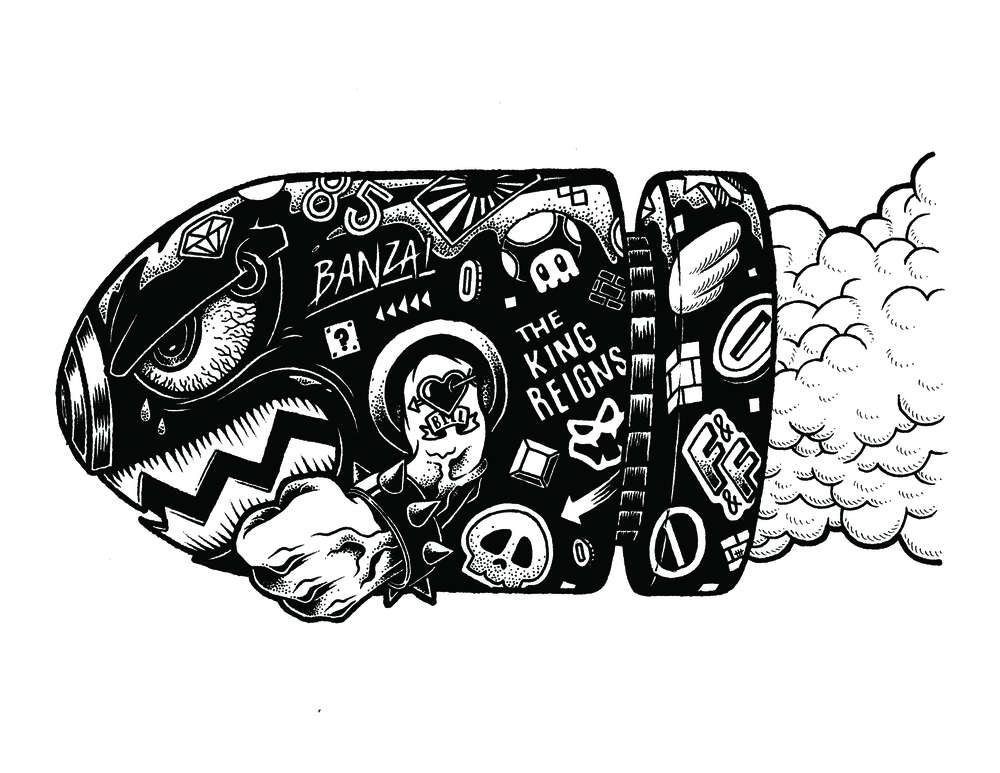 1000x773 Awesome Junk Taylor Hicks Art - Bullet Bill Drawing