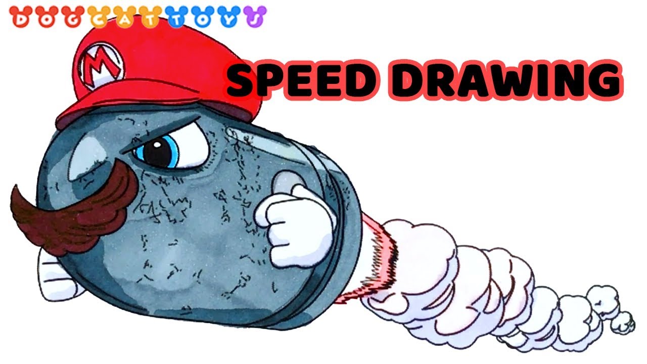 1280x720 speed drawing super mario odyssey, bullet bill mario drawing - Bullet Bill Drawing