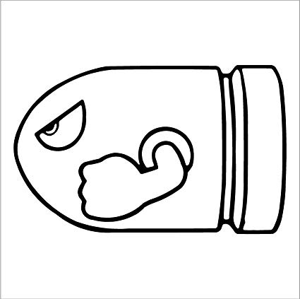 425x423 black bullet bill sticker vinyl decal - Bullet Bill Drawing