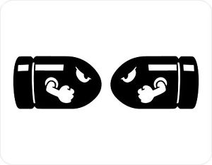 300x234 bullet bill super mario vinyl decal sticker pair ebay - Bullet Bill Drawing