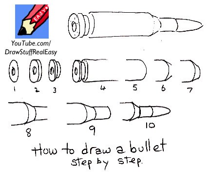 429x352 how to draw a bullet real easy shoo rayner - Bullet Drawing
