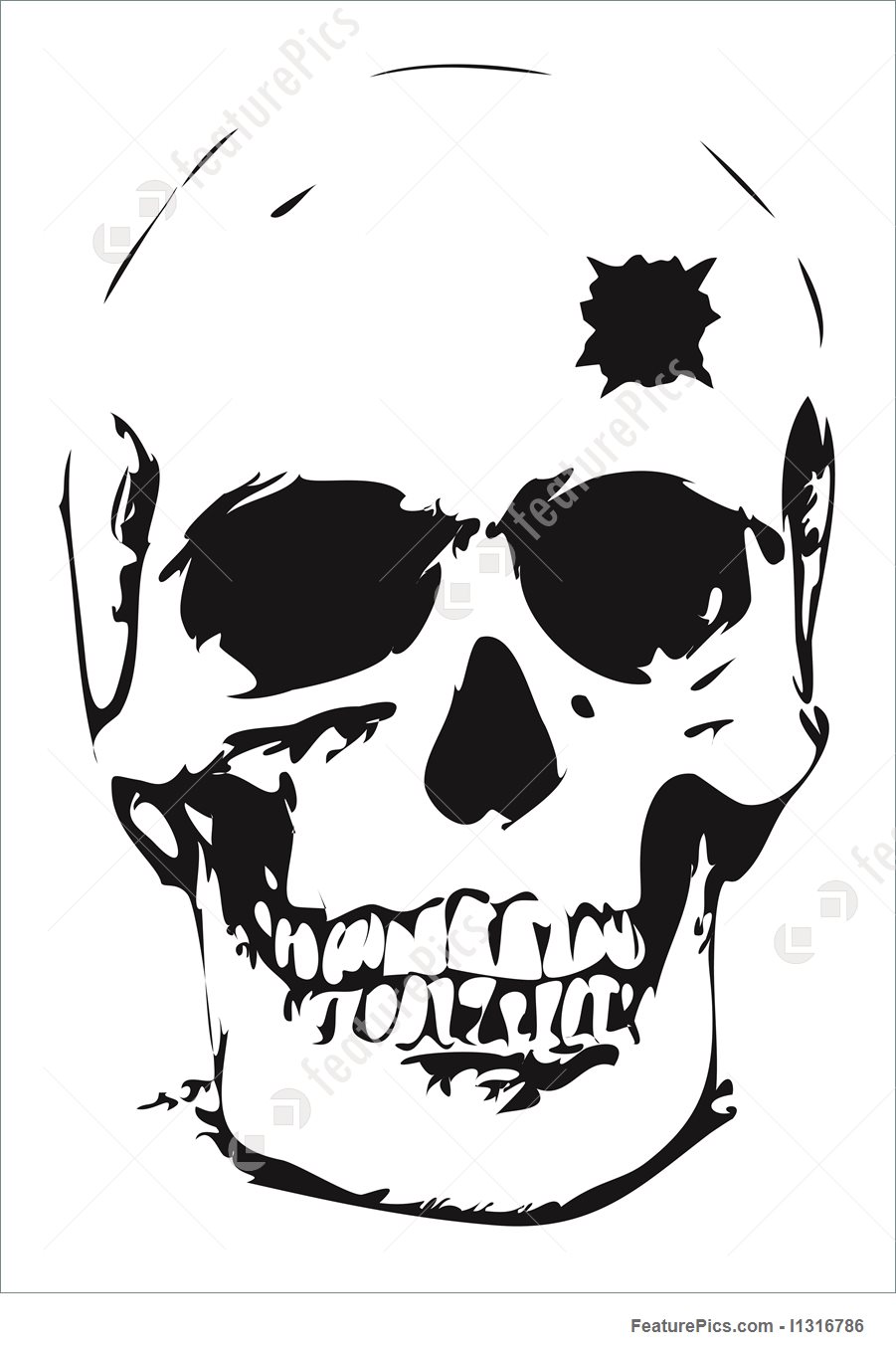 901x1360 bullet hole skull illustration - Bullet Hole Drawing