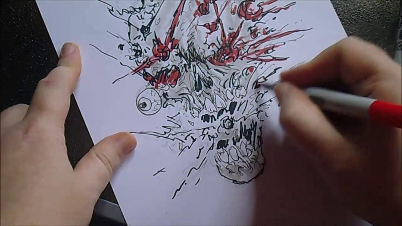1280x720 drawing bullet hole zombie skull head - Bullet Hole Drawing