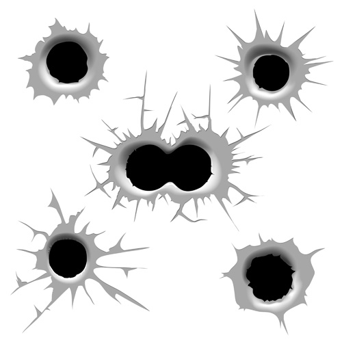 500x500 Realistic Bullet Holes Vector Illustration Free Download - Bullet Hole Drawing