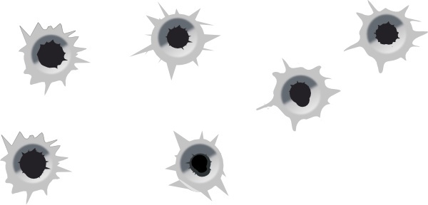 600x288 Set Of Bullet Holes Clip Art Free Vector In Open Office Drawing - Bullet Hole Drawing