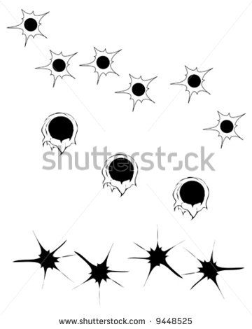 360x470 Bullet Holes - Bullet Hole Drawing