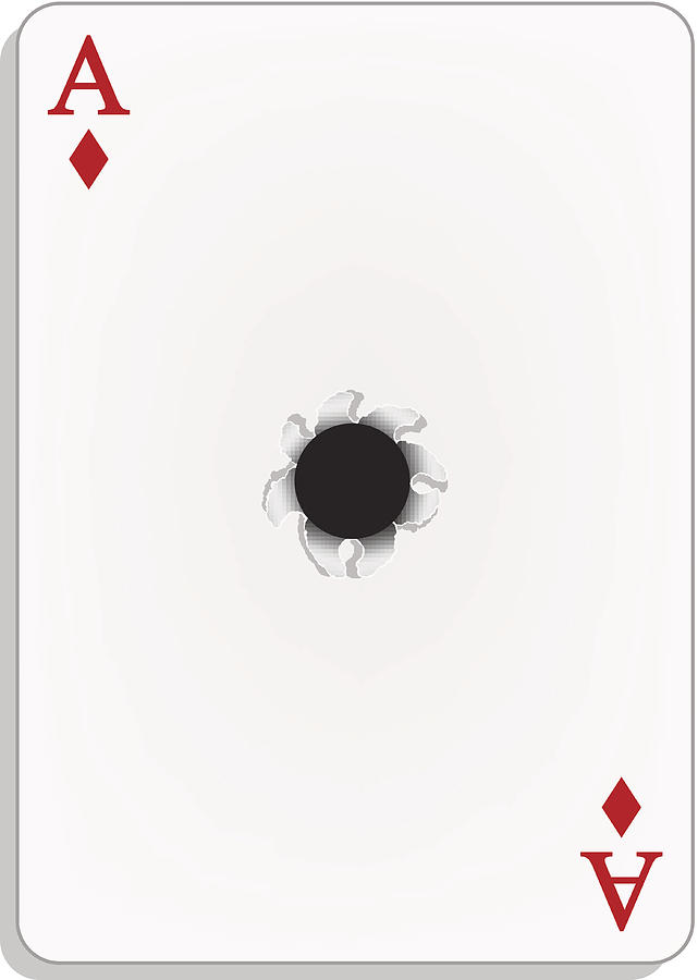 641x900 ace of diamonds with bullet hole drawing - Bullet Hole Drawing