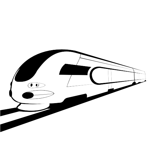 500x500 Free Vectors Abstract Sketch Black White Bullet Train Free Vector - Bullet Train Drawing